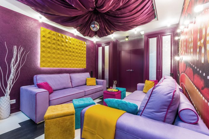 decorazione in tessuto per soffitto