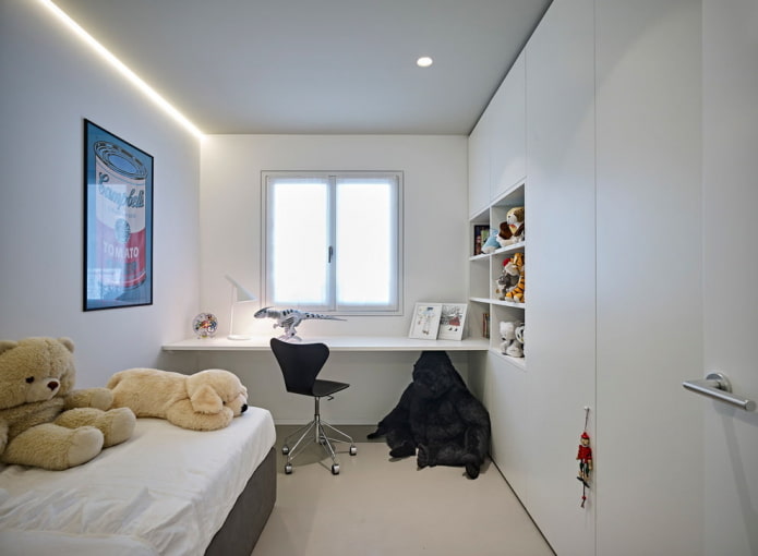 rivestimento del soffitto grigio in stile minimalista