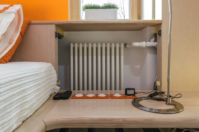 nascondi la batteria in un interno moderno