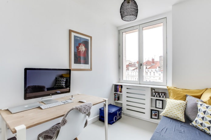 griglia bianca per batterie in stile scandinavo
