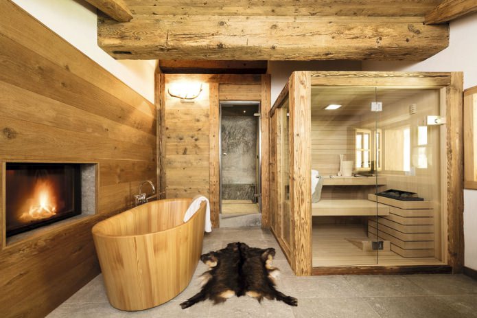 bagno in stile chalet