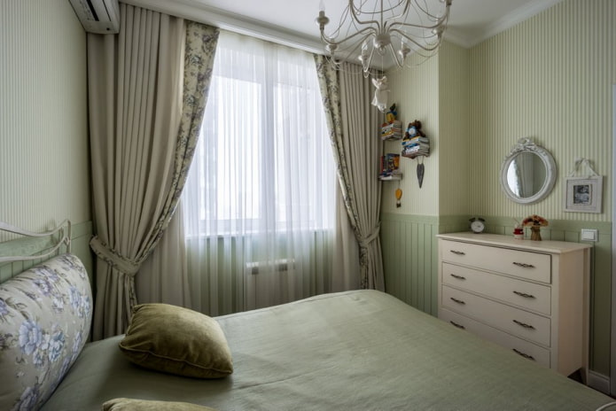 camera da letto nei toni del verde