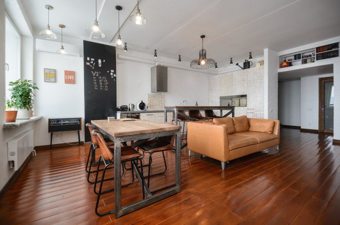 soggiorno in stile loft
