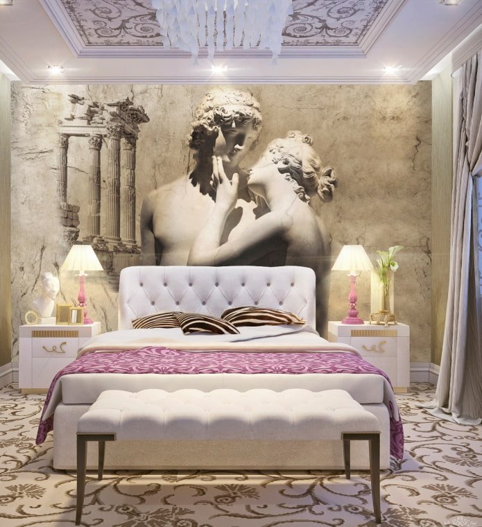 Carta da parati 3D per l'interno della camera da letto