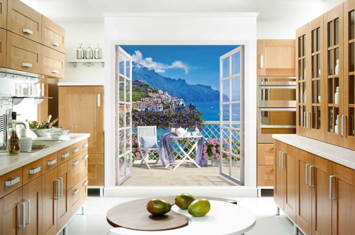 Carta da parati fotografica 3D per l'interno della cucina