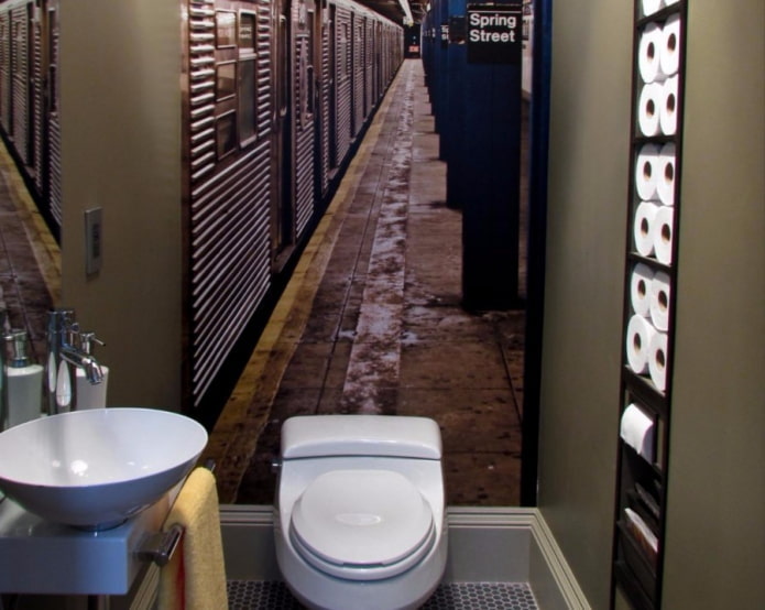 Carta da parati fotografica 3D in bagno