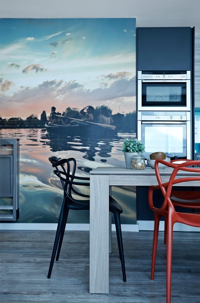 Carta da parati fotografica 3D per l'interno della cucina