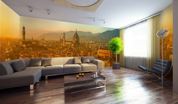 Carta da parati angolare 3D per interni