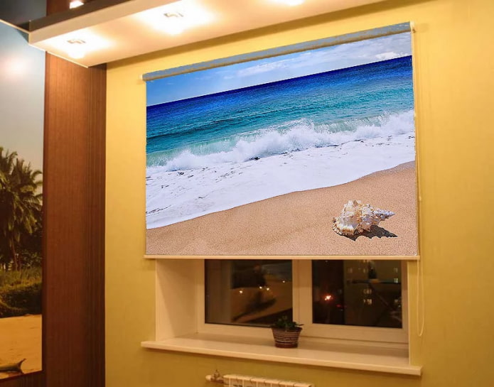 Tende a rullo 3D con immagini del mare