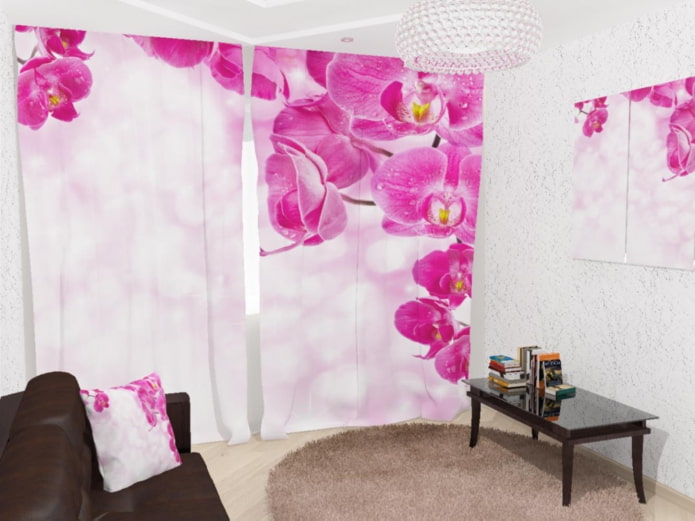 Tende 3D con l'immagine di un'orchidea