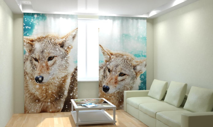 Tende 3D con l'immagine di animali