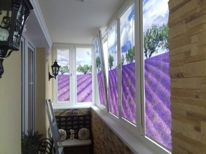 Tende a rullo 3D con immagini di campi provenzali