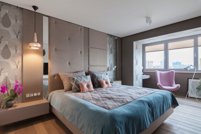 camera da letto in stile moderno con balcone