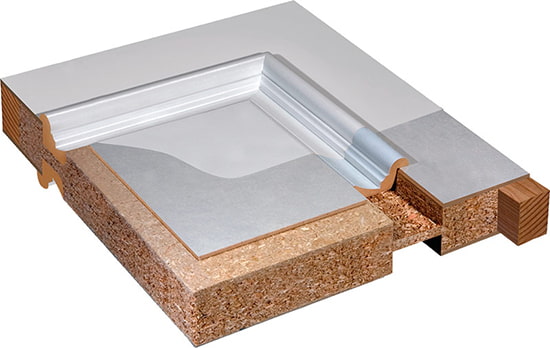 struttura di una porta laminata con un riempitivo in truciolare