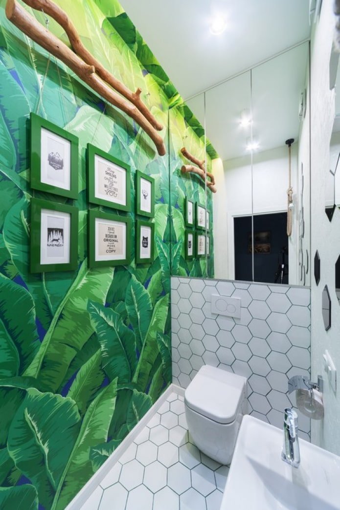 carta da parati fotografica nel bagno