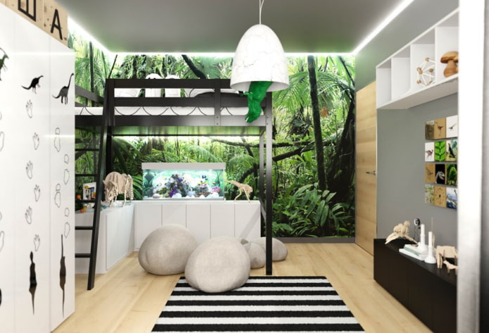 arredamento per cameretta con acquario