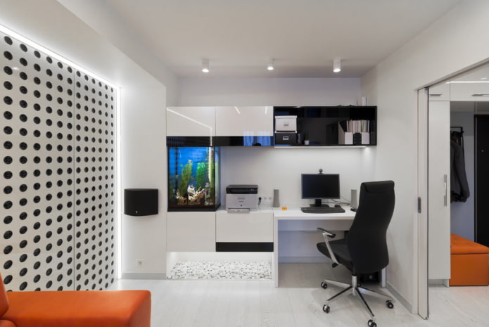 acquario in un ufficio high-tech