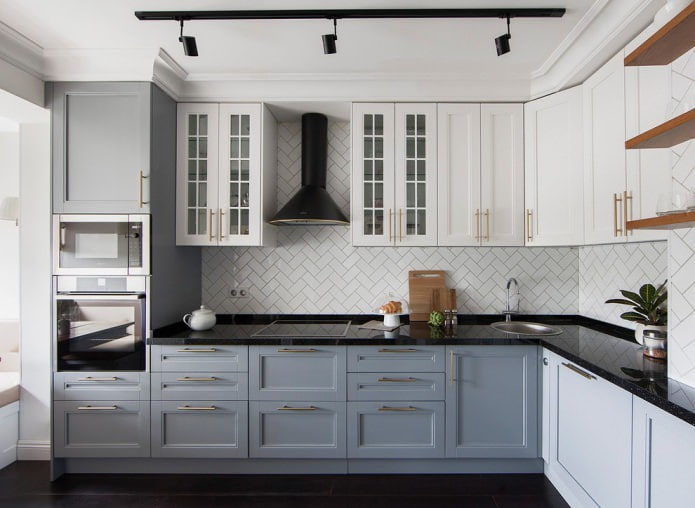 cucina angolare in un appartamento in stile americano
