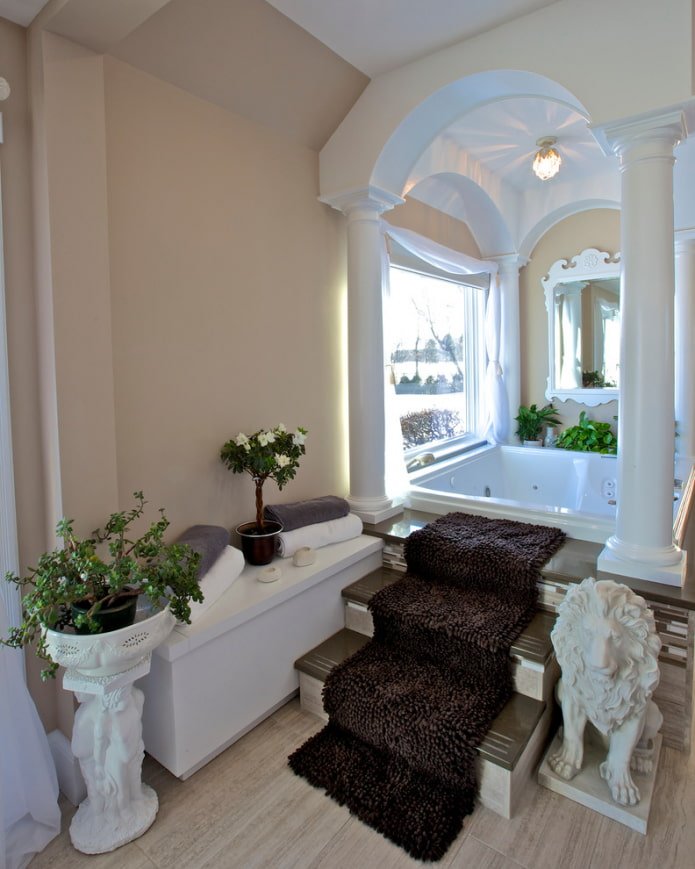 arco con colonne in bagno
