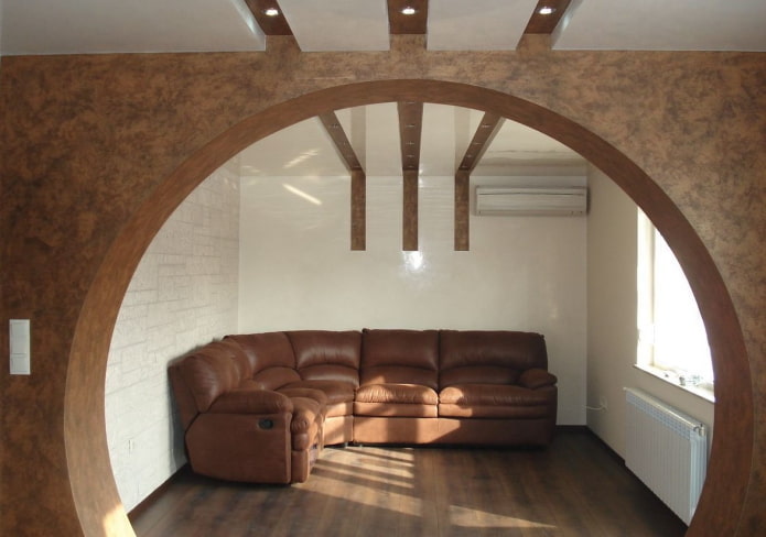 arco rotondo in cartongesso all'interno