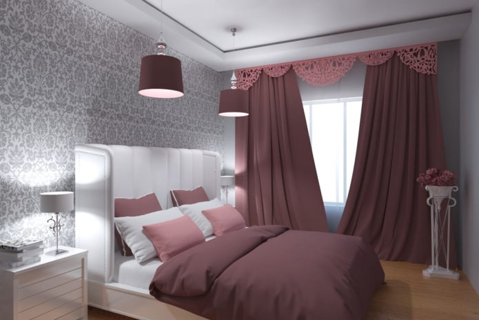 lambrquin decorato nell'interno della camera da letto