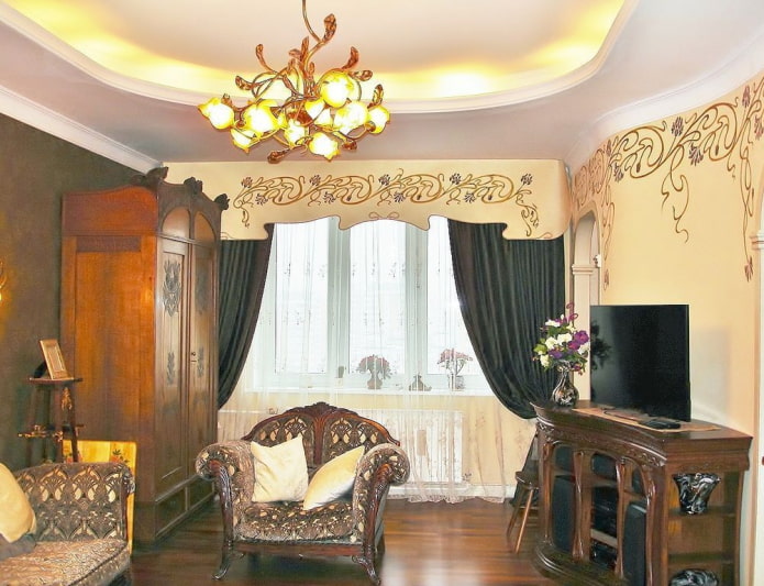 lambrequins sagomati in stile art nouveau
