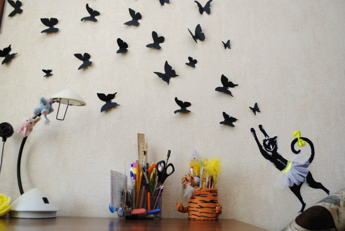 Farfalle 3D sul muro
