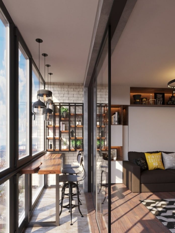 Bancone da bar sulla loggia