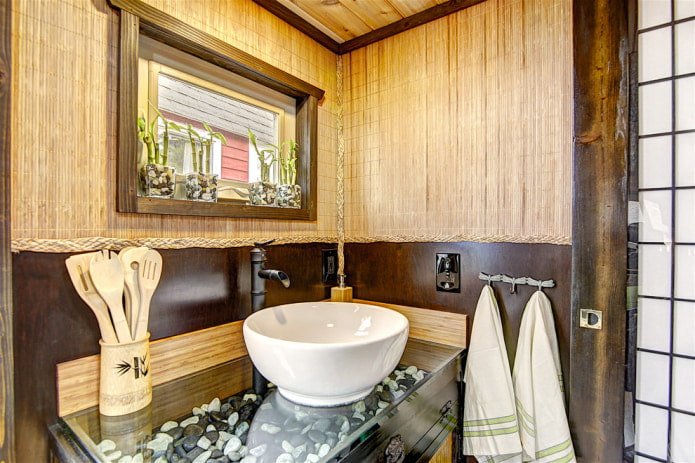 decorazione bagno in bambù
