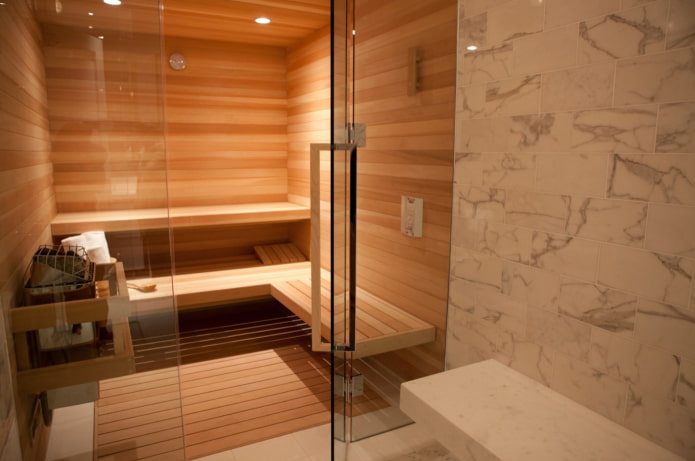materiali di finitura per la sauna