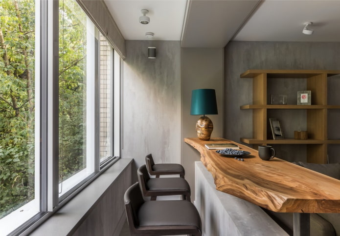 bancone da bar con piano in legno