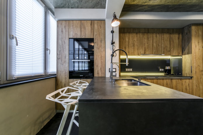 illuminazione di una cucina combinata con una loggia
