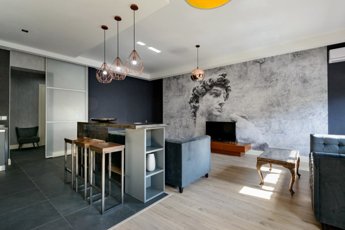 bancone da bar nella hall in stile moderno