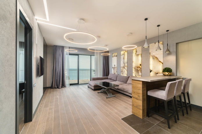 bancone da bar nella hall in stile moderno