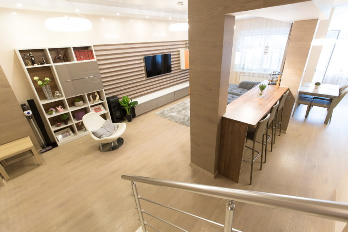 design del bancone da bar all'interno della sala