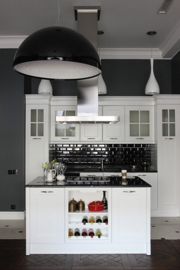 decorazioni per la cucina in bianco e nero