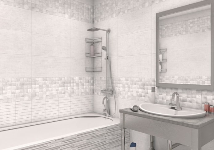 piastrelle effetto legno bianco in bagno