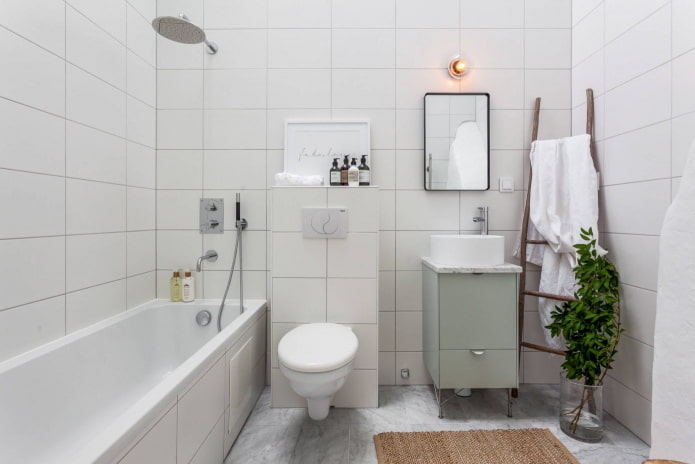 bagno bianco in stile scandinavo