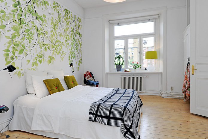 Pittura murale in camera da letto (fogliame)