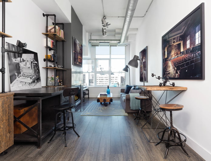 Soggiorno in stile loft