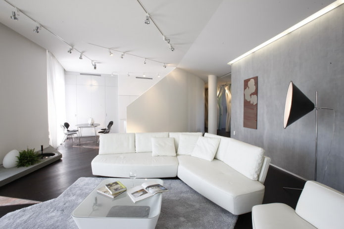 soggiorno elegante in stile hi-tech