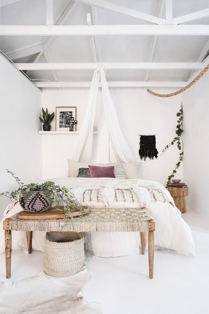 Camera da letto in stile boho