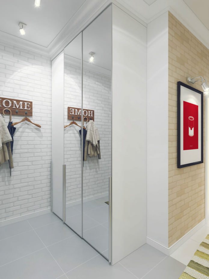 mattoni bianchi all'interno del corridoio
