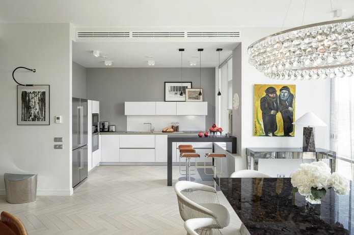 laminato a spina di pesce in cucina