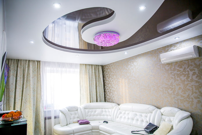 struttura del soffitto teso bianco e marrone