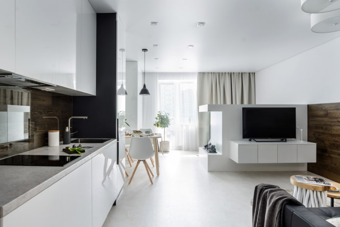 soffitto teso bianco in stile moderno