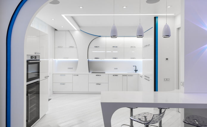 pavimento laminato diagonale in cucina