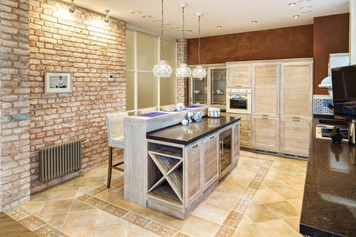 decorazione della cucina nei toni del beige