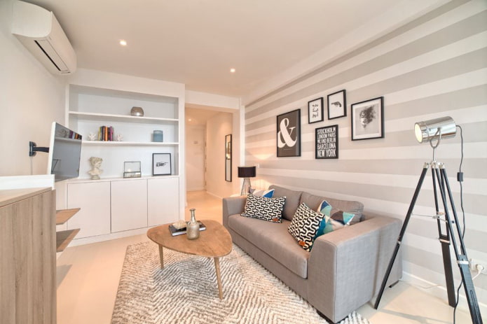 stile moderno in una piccola stanza nei toni del beige