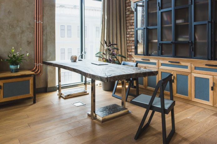 cucina-sala da pranzo in stile loft